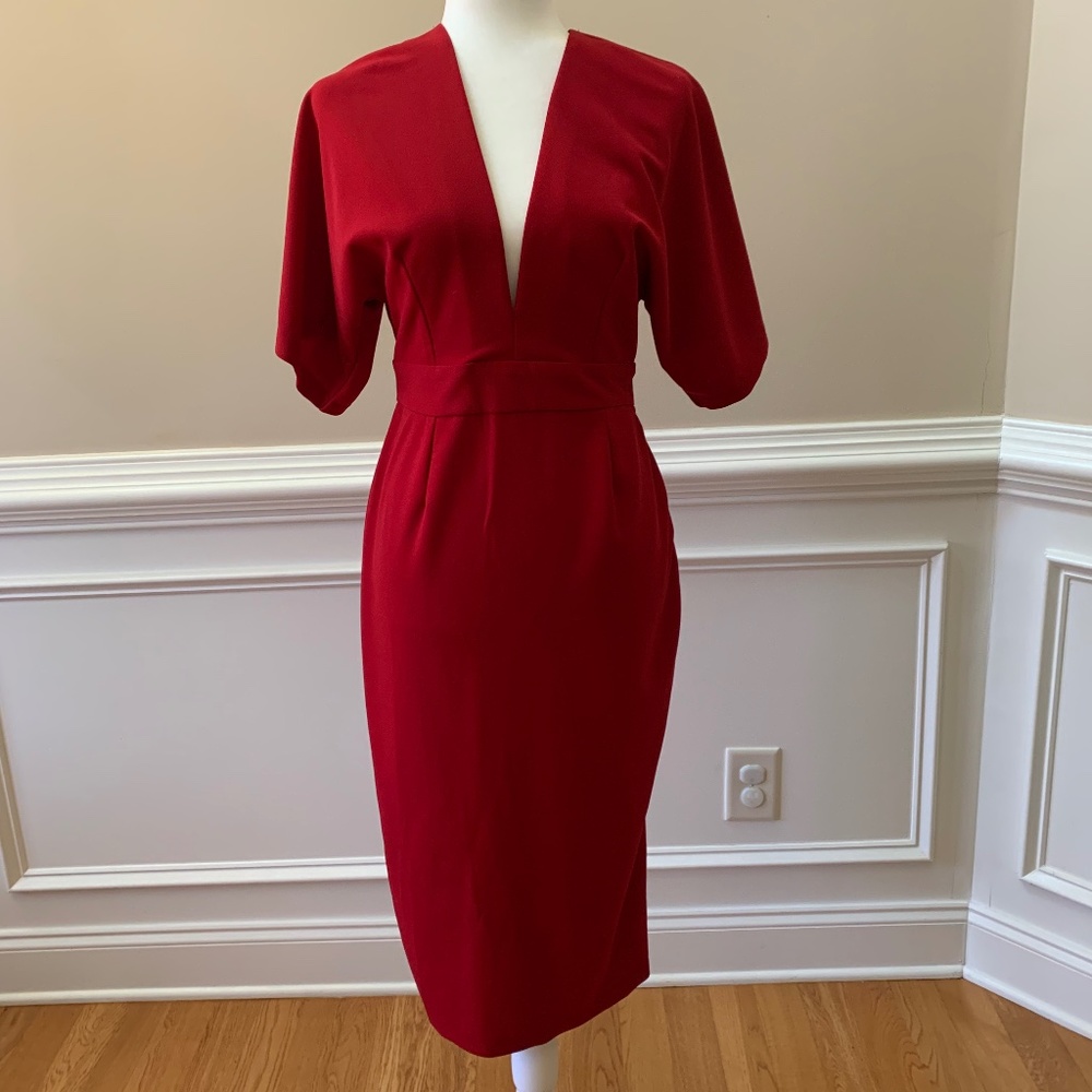 Backless Red Kimono Dress